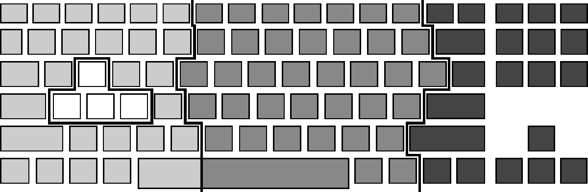 Tenkeyless keyboard layout diagram